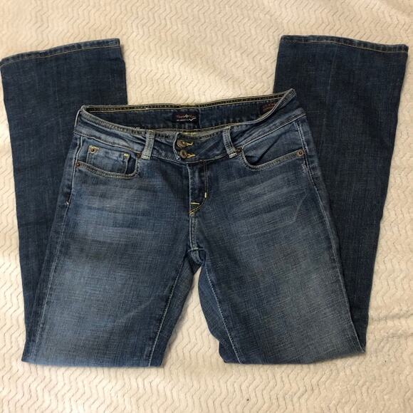 PEOPLE FOR PEACE Flare Leg Denim Jeans Womens Size 28 High Rise Blue Denim - Picture 4 of 10